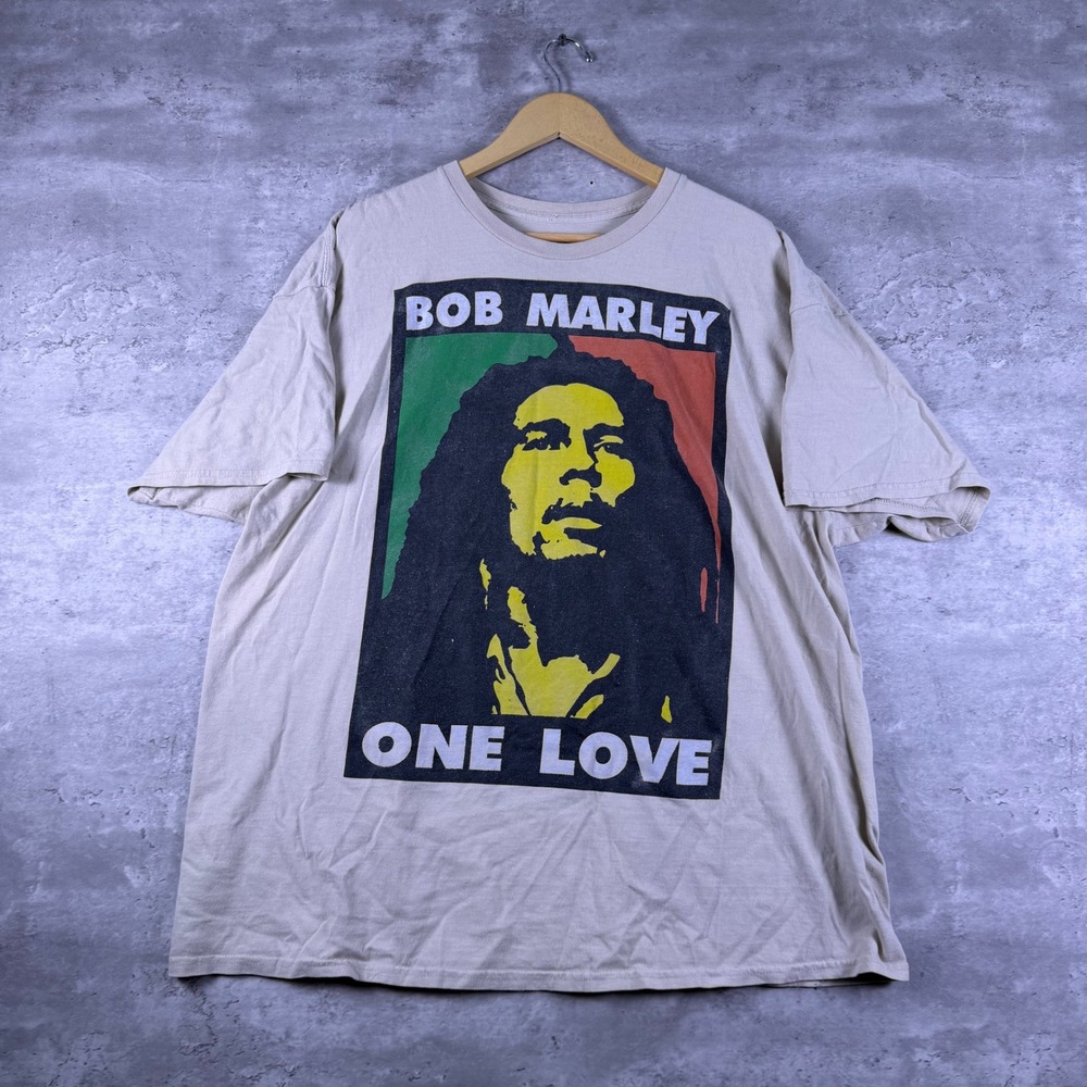 modern bob marley t shirt oversized tan graphic mens 2xl